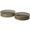 Clayre & Eef Decorative tray set of 2 copper color ø 45x10 - ø 40x10 cm