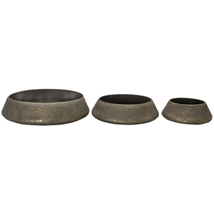 Clayre & Eef Decorative tray set of 3 gray ø 42x10 - ø 34x9- ø 24x9 cm