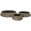 Clayre & Eef Decorative tray set of 3 gray ø 42x10 - ø 34x9- ø 24x9 cm