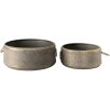 Clayre & Eef 6y4551 Decorative tray set of 2 gray ø 40x16 - ø 33x13 cm