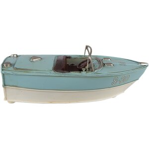 Clayre & Eef 6y4609 Deco mini model boat turquoise...