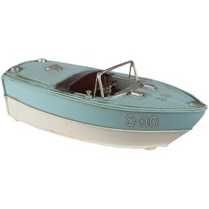 Clayre & Eef 6y4609 Deco mini model boat turquoise...