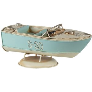 Clayre & Eef 6y4610 deco mini model boat turquoise...