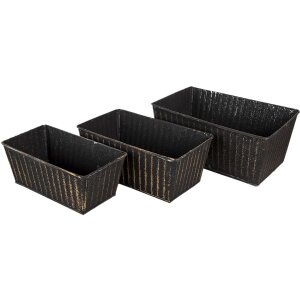 Clayre & Eef Flowerpots Indoor Set of 3 Black...