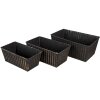 Clayre & Eef Flowerpots Indoor Set of 3 Black 26x17x12 - 23x14x10 - 21x11x9 cm