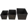 Clayre & Eef Flowerpots Indoor Set of 3 Black 26x17x12 - 23x14x10 - 21x11x9 cm