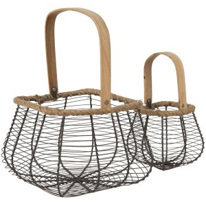 Clayre & Eef 6y4670 Baskets Brown 23x16x16 - 13x10x12 cm