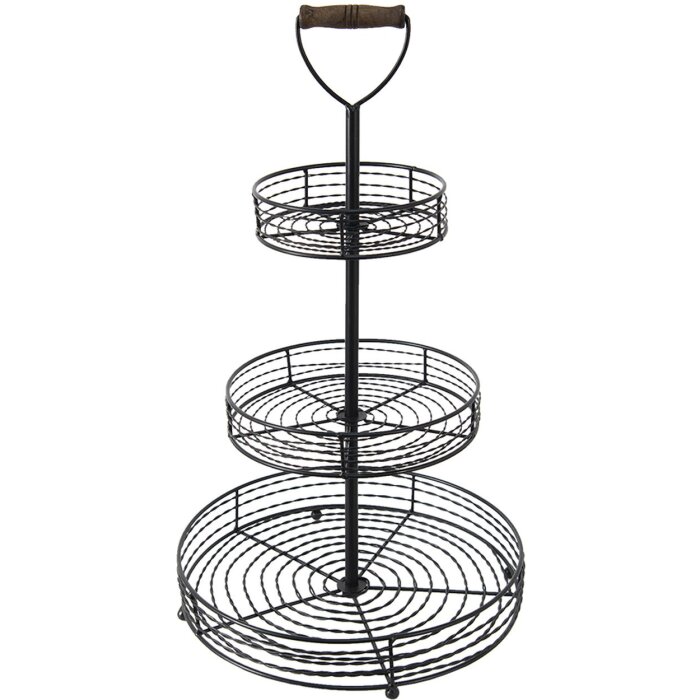 Clayre & Eef 6y4687 Etagere 3 tiers black ø 34x59 cm