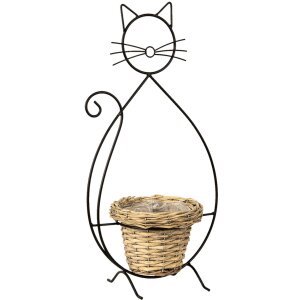 Clayre & Eef 6y4705 Flower pot for indoor cat black...