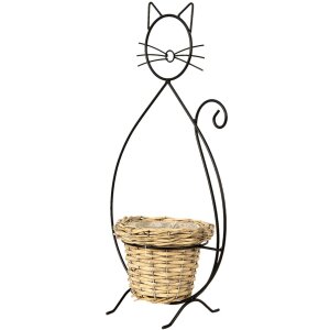 Clayre & Eef 6y4705 Flower pot for indoor cat black...