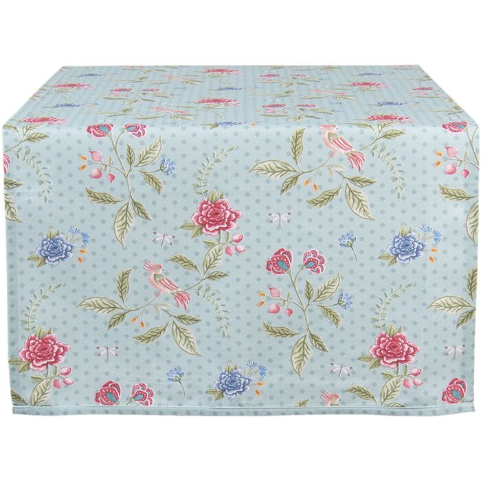 Clayre & Eef blw64 table runner blue 50x140 cm