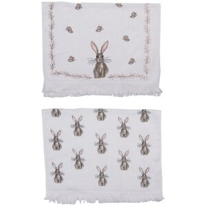 Clayre & Eef ctsetreb Guest towels Beige 40x66 cm