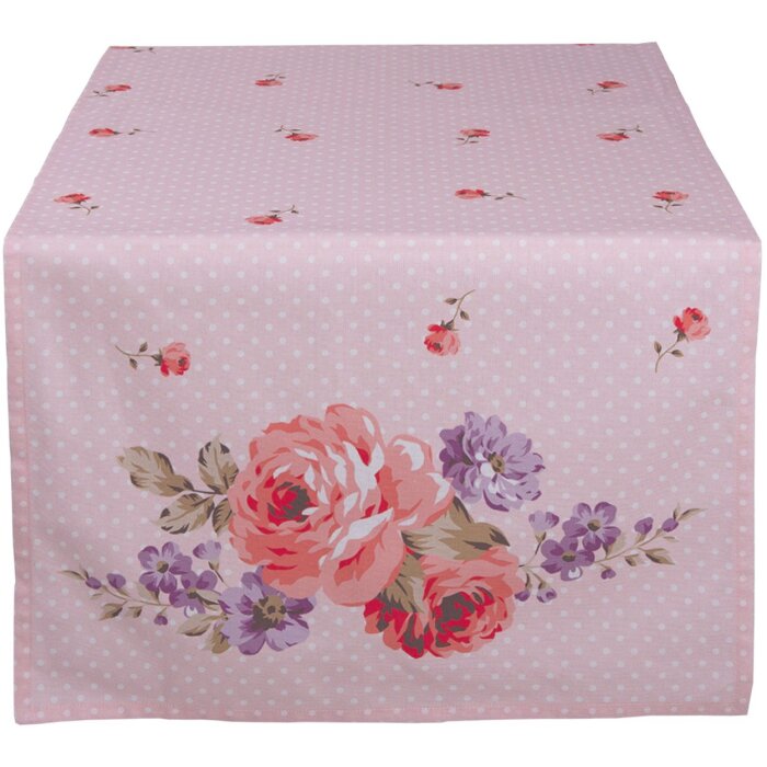 Clayre & Eef dtr64 table runner pink, lilac 50x140 cm