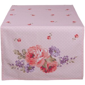 Clayre & Eef dtr64 table runner pink, lilac 50x140 cm