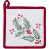 Clayre & Eef hch45 pot holder white, red 20x20 cm