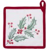 Clayre & Eef hch45 pot holder white, red 20x20 cm