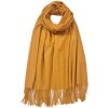 Clayre & Eef jzsc0612y winter scarf ladies yellow 68x175 cm