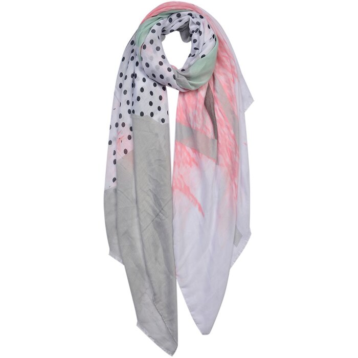 Clayre & Eef jzsc0644 scarf ladies pattern gray 85x180 cm