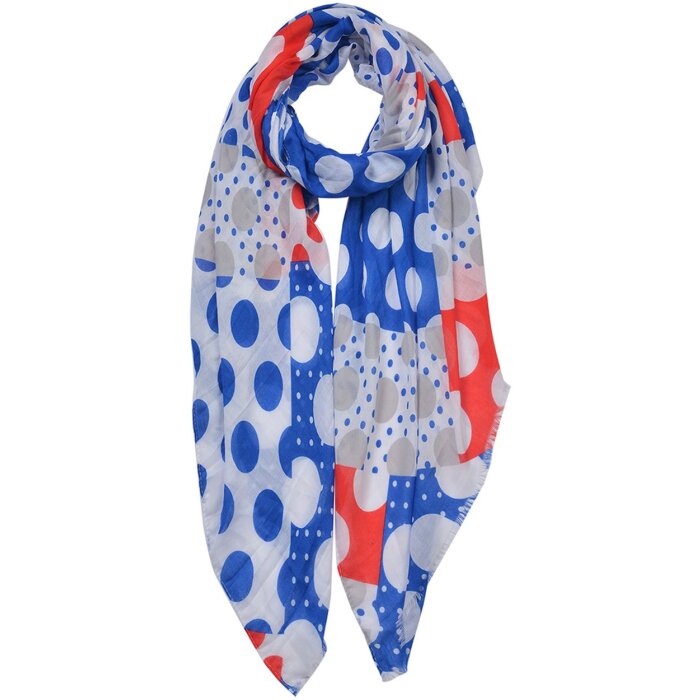 Clayre & Eef jzsc0645 scarf ladies pattern blue 90x180 cm