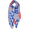 Clayre & Eef jzsc0645 scarf ladies pattern blue 90x180 cm