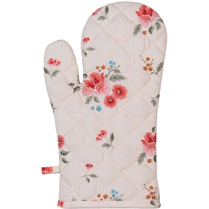 Clayre & Eef lrc44 oven gloves beige 18x30 cm