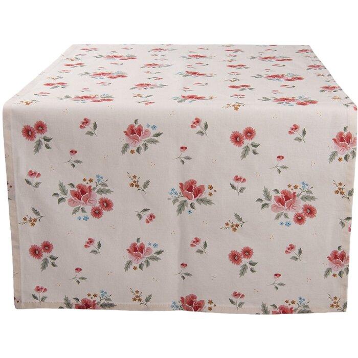 Clayre & Eef lrc64 table runner beige 50x140 cm