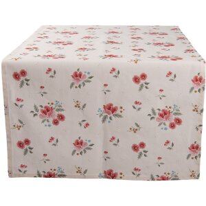 Clayre & Eef lrc64 table runner beige 50x140 cm