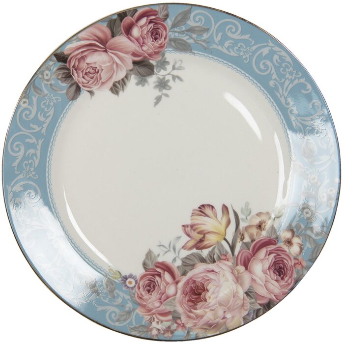 Clayre & Eef pecfp tableware dinner plate blue, white ø 26x2 cm