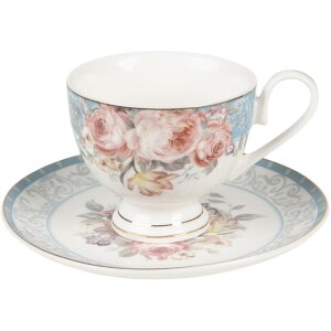 Clayre & Eef pecks-2 coffee cup with saucer white,...