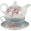 Clayre & Eef pectefo Tea for One Blue, White 16x10x14 cm - 400 ml - 250 ml