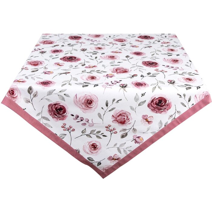 Clayre & Eef rur01 Tablecloth Square Pink 100x100 cm