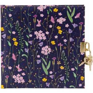 Goldbuch Diary Meadow Miracles Blue with lock 16,5x16,5...