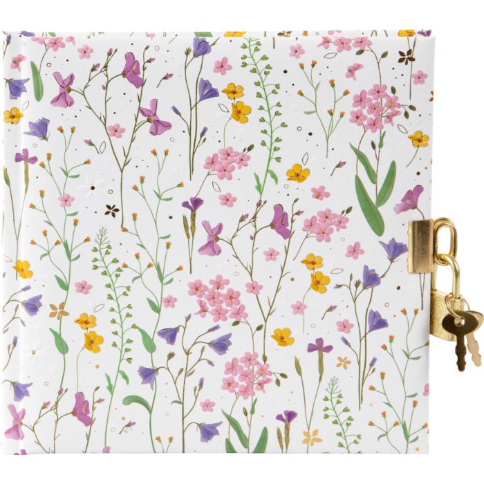 Goldbuch Diary Meadow Miracles white with lock 16,5x16,5 cm 96 white sides