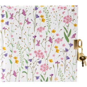 Goldbuch Diary Meadow Miracles white with lock 16,5x16,5...