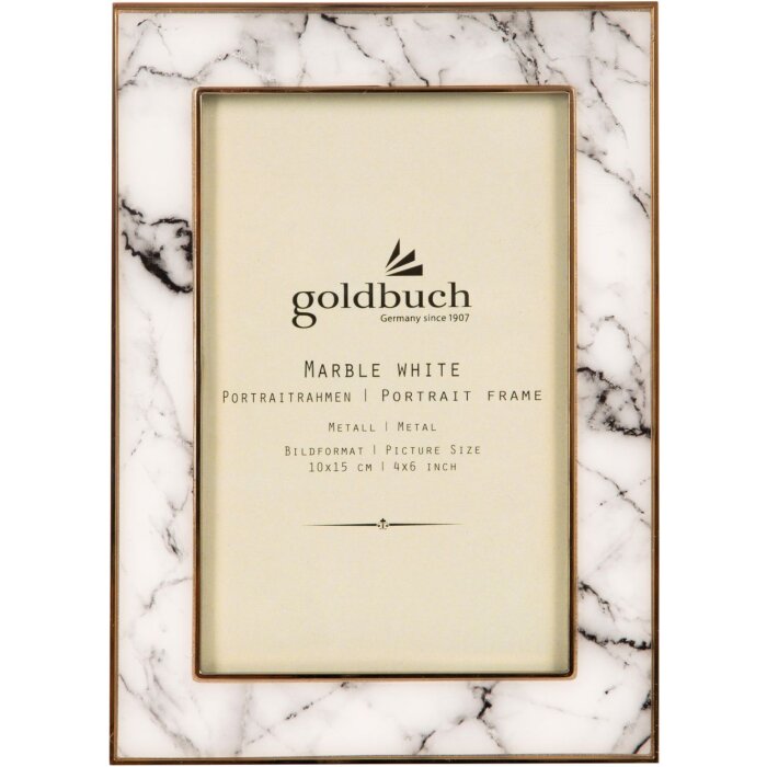 Goldbuch Metal Portrait Frame Marble 10x15 cm white