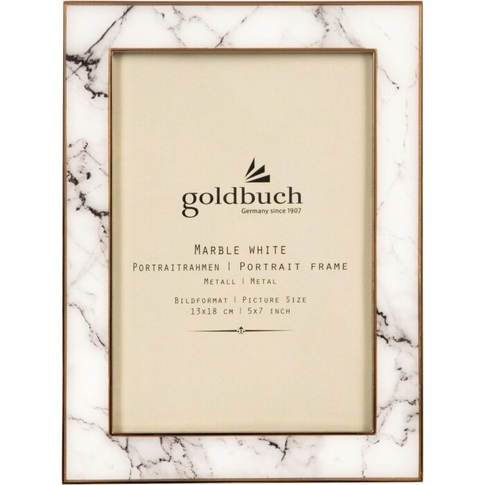 Goldbuch Metal Portrait Frame Marble 13x18 cm white