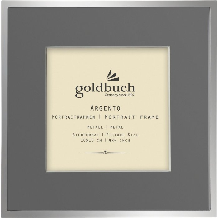 Goldbuch Metal Frame Argento 10x10 cm with grey mat