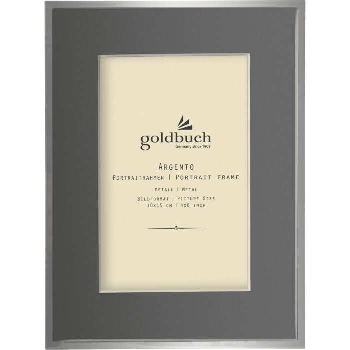 Goldbuch Metal Frame Argento 10x15 cm with grey mat