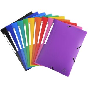 Exacompta Folder with 3 flaps and elastic band PP...