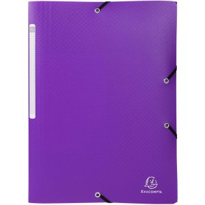 Exacompta Folder with 3 flaps and elastic band PP 400µ label opaque A4