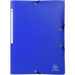 Exacompta Folder with 3 flaps and elastic band PP 400µ label opaque A4