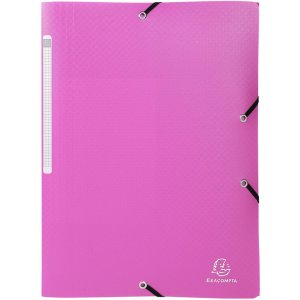 Exacompta Folder with 3 flaps and elastic band PP 400µ label opaque A4