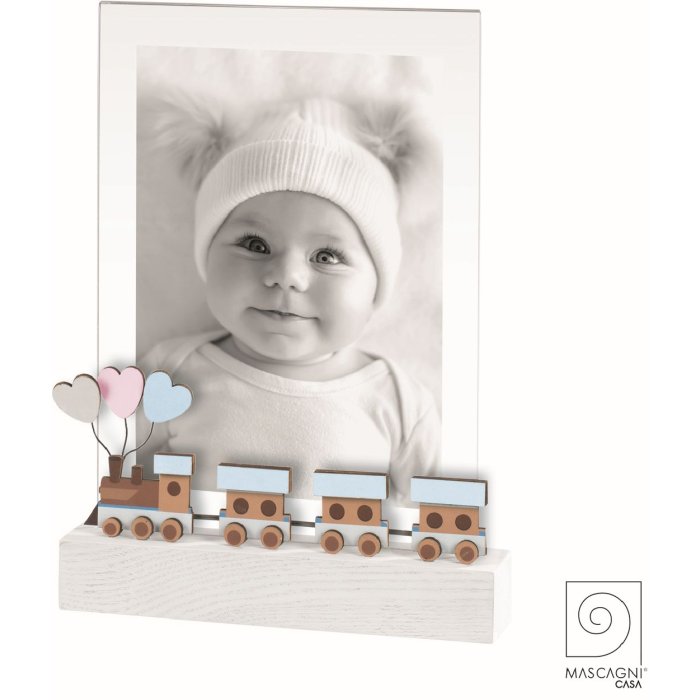 Mascagni A1134 Photo frame wood acrylic light blue 13x18 cm