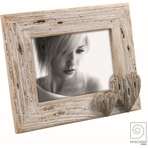 Mascagni A1268 Beach wooden photo frame with hearts white...