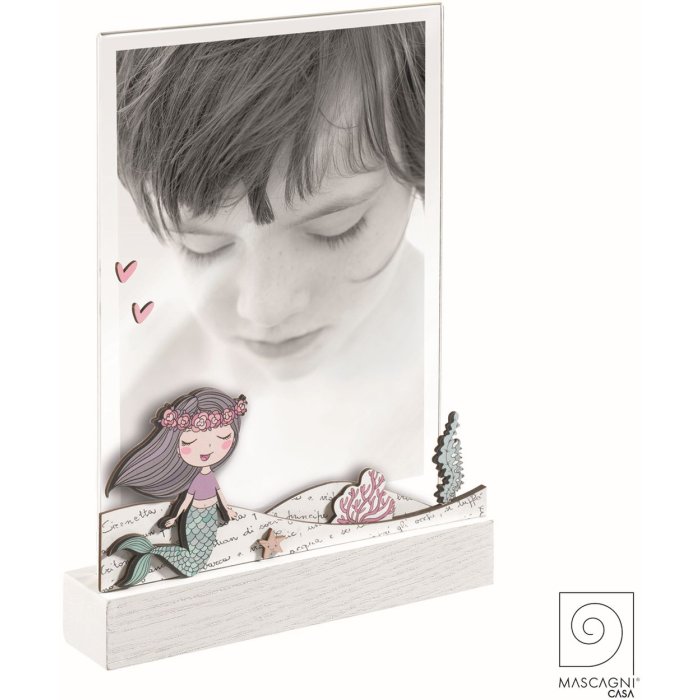 Mascagni A1274 Photo frame wood acrylic mermaid 13x18 cm