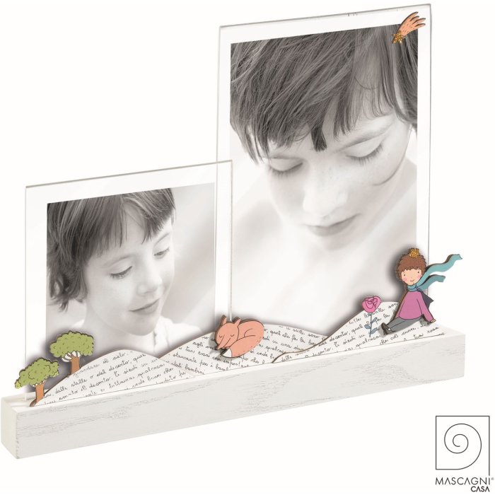 Mascagni A1275-2 Double photo frame wood acrylic 10x10 cm and 13x18 cm