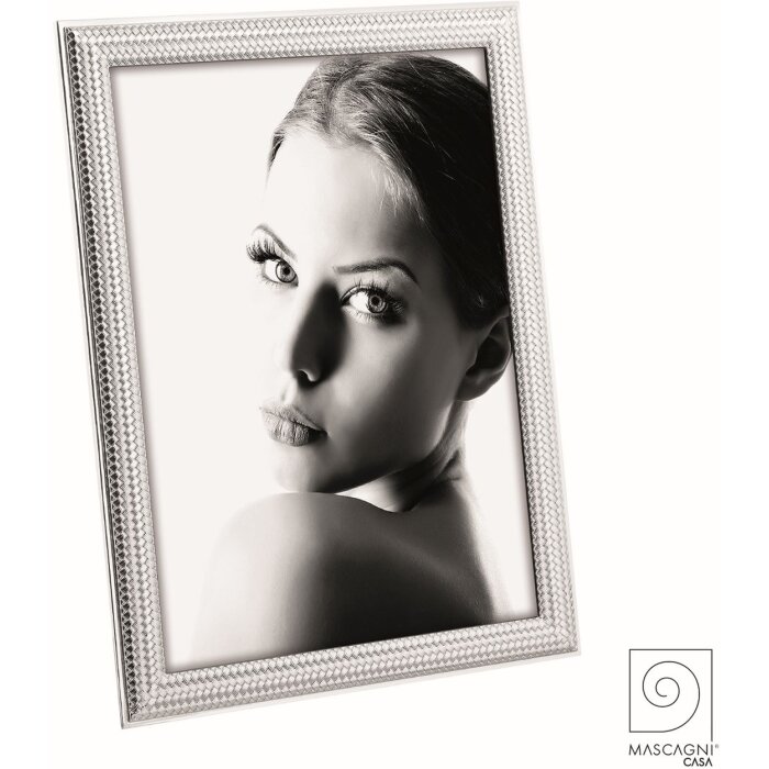 Mascagni A1339 Metal Photo Frame Pattern 20x25 cm silver glossy