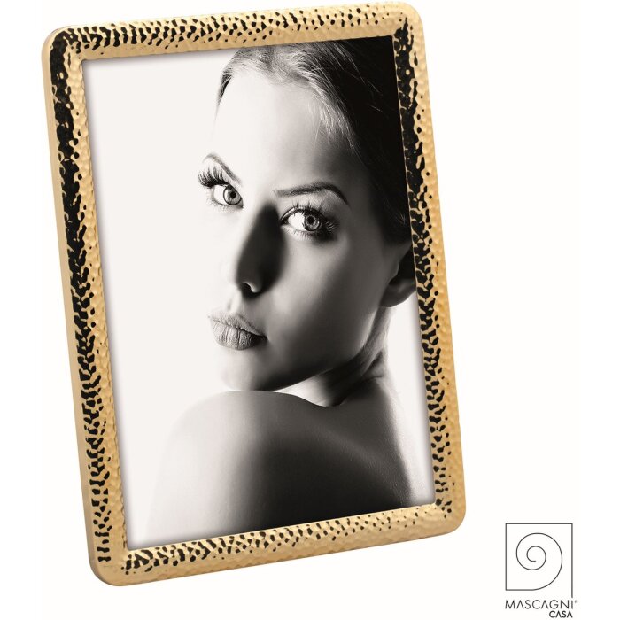 Mascagni A1468 Metal Portrait Frame Hammered 13x18 cm gold glossy