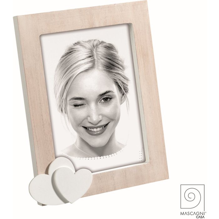 Mascagni A1507 Photo frame wood 13x18 cm nature with hearts