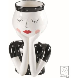 Mascagni A1510 Ceramic vase 18x14.5x30 cm White/Black